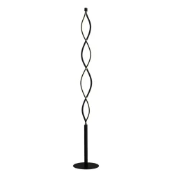 Lindby LED-gulvlampe Welina, sort, 150 cm, dæmpbar