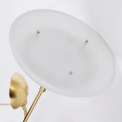 Lindby LED-gulvlampe Yveta, messing, metal, dæmpbar, 183 cm