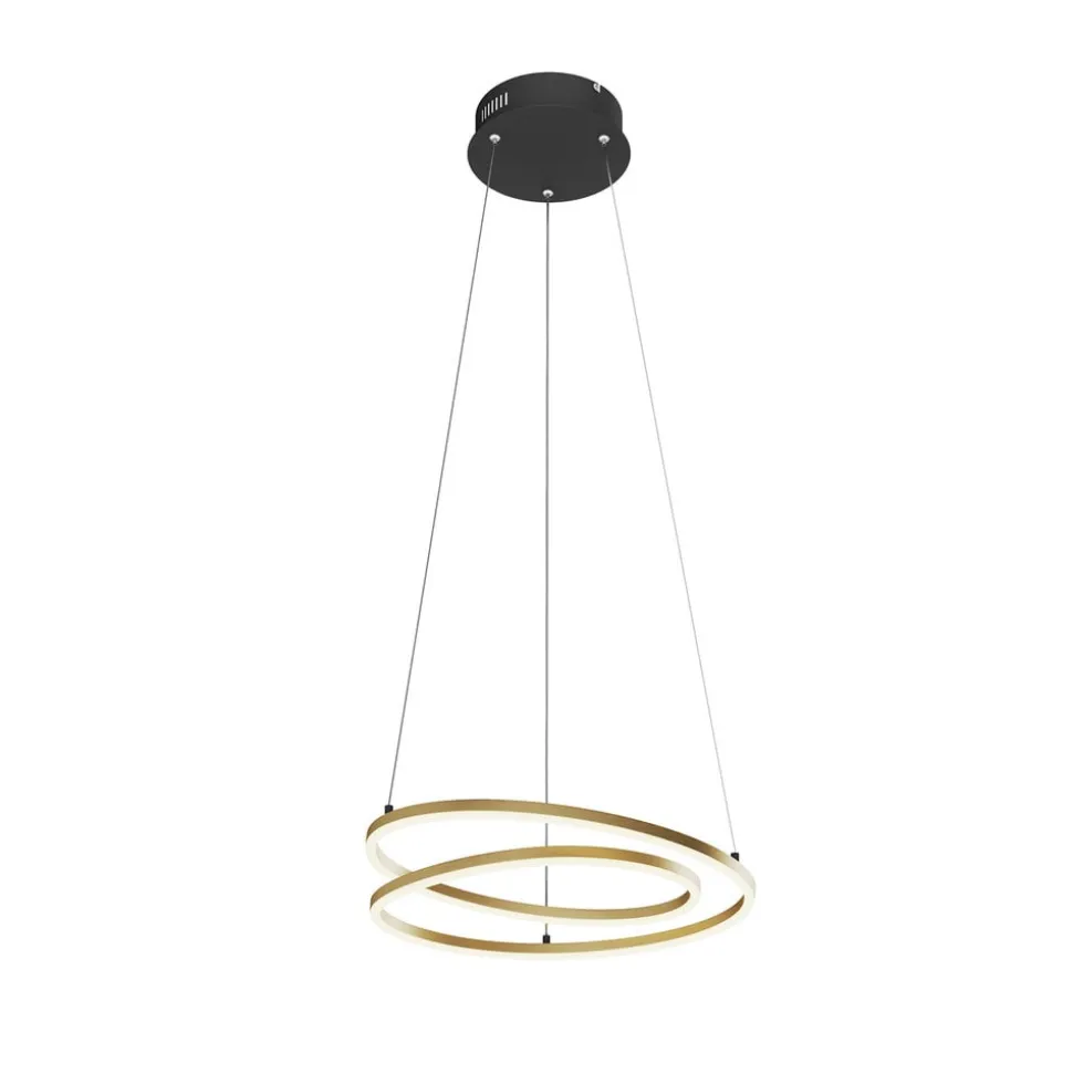 Lindby LED-hængelampe Davian, messingfarvet, 49 cm, dæmpbar