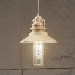 Lindby LED-hængelampe Raul, beige, aluminium, Ø 15 cm
