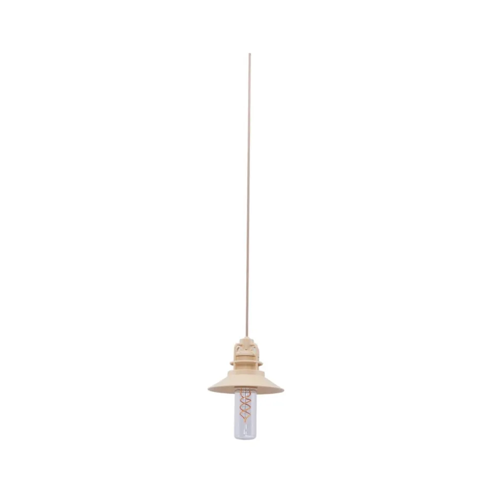 Lindby LED-hængelampe Raul, beige, aluminium, Ø 15 cm