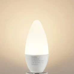 Lindby LED-kertepære, E14, C35, 4,5W, opal, 3000K, sæt med 2 stk