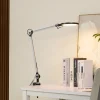 Lindby LED-klemlampe Nyxaris, grå, metal, CCT, 52 cm
