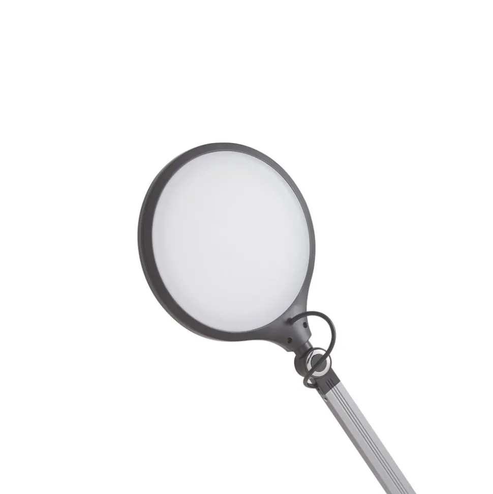 Lindby LED-klemlampe Nyxaris, grå, metal, CCT, 52 cm