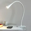 Lindby LED-klemmelampe Baris, hvid, højde 44 cm, 3000K