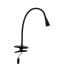 Lindby LED-klemmelampe Baris, højde 44 cm, sort, 3000K