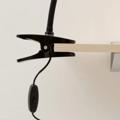 Lindby LED-klemmelampe Baris, højde 44 cm, sort, 3000K