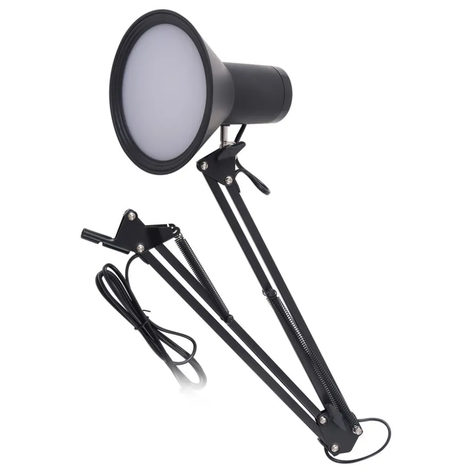 Lindby LED-klemmelampe Undra, sort, metal, justerbar