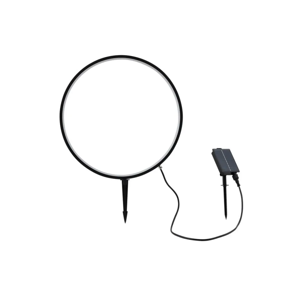 Lindby LED-lampe med jordspyd Syrene, 45 cm, sort, aluminium