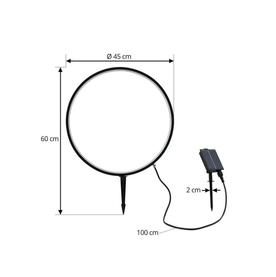 Lindby LED-lampe med jordspyd Syrene, 45 cm, sort, aluminium
