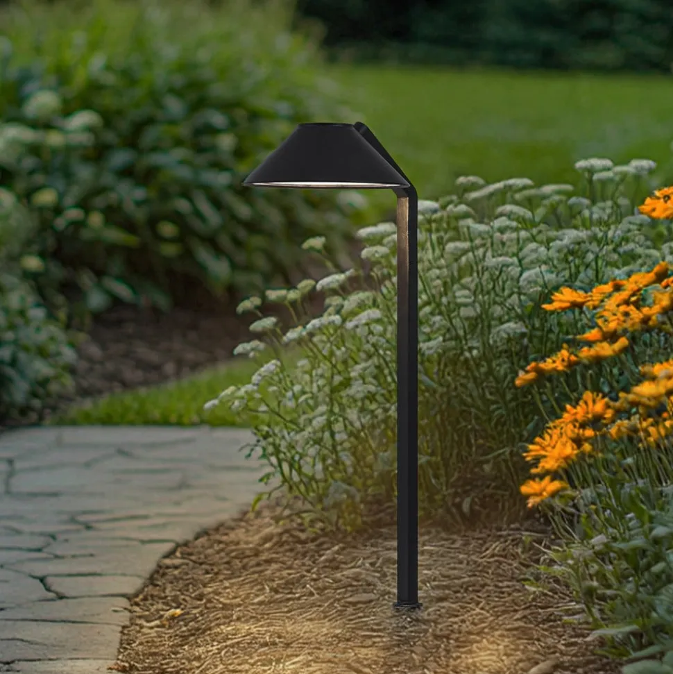 Lindby LED-lampe med jordspyd Capelo, sort, metal, 77 cm