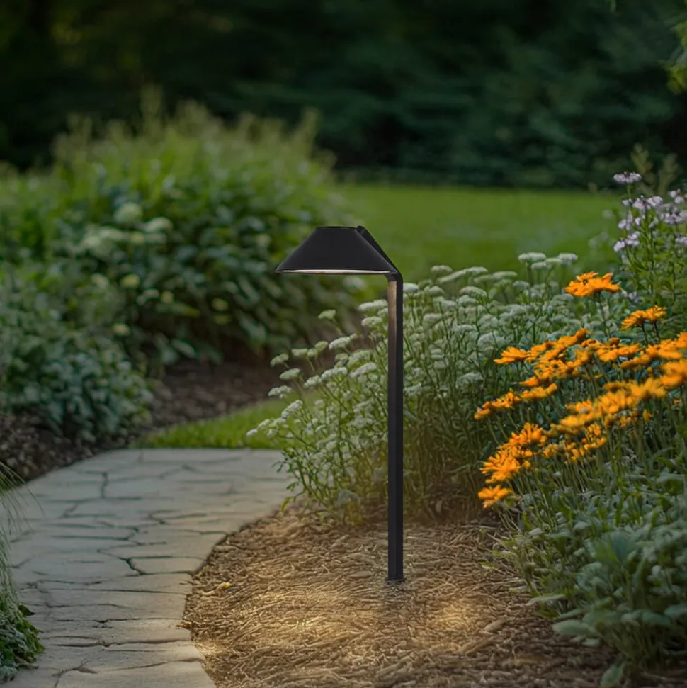 Lindby LED-lampe med jordspyd Capelo, sort, metal, 77 cm