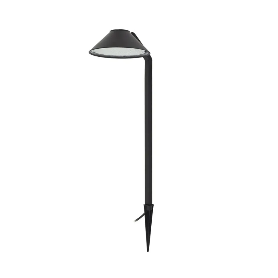Lindby LED-lampe med jordspyd Capelo, sort, metal, 77 cm