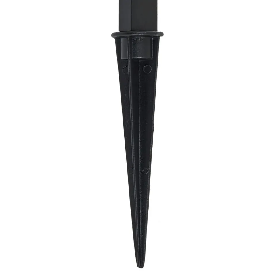 Lindby LED-lampe med jordspyd Capelo, sort, metal, 77 cm