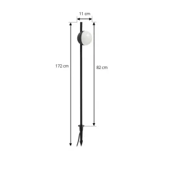 Lindby LED-lampe med jordspyd Darleen, antracit, metal, Ø10cm