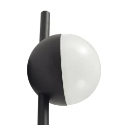 Lindby LED-lampe med jordspyd Darleen, antracit, metal, Ø10cm