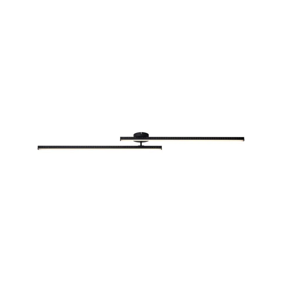 Lindby LED-loftlampe Aurendor, 135 cm, sort, metal