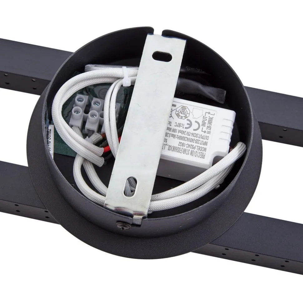 Lindby LED-loftlampe Aurendor, 135 cm, sort, metal