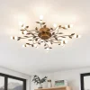 Lindby LED-loftlampe Bentas, bronze, metal, Ø 80 cm