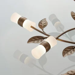 Lindby LED-loftlampe Bentas, bronze, metal, Ø 80 cm