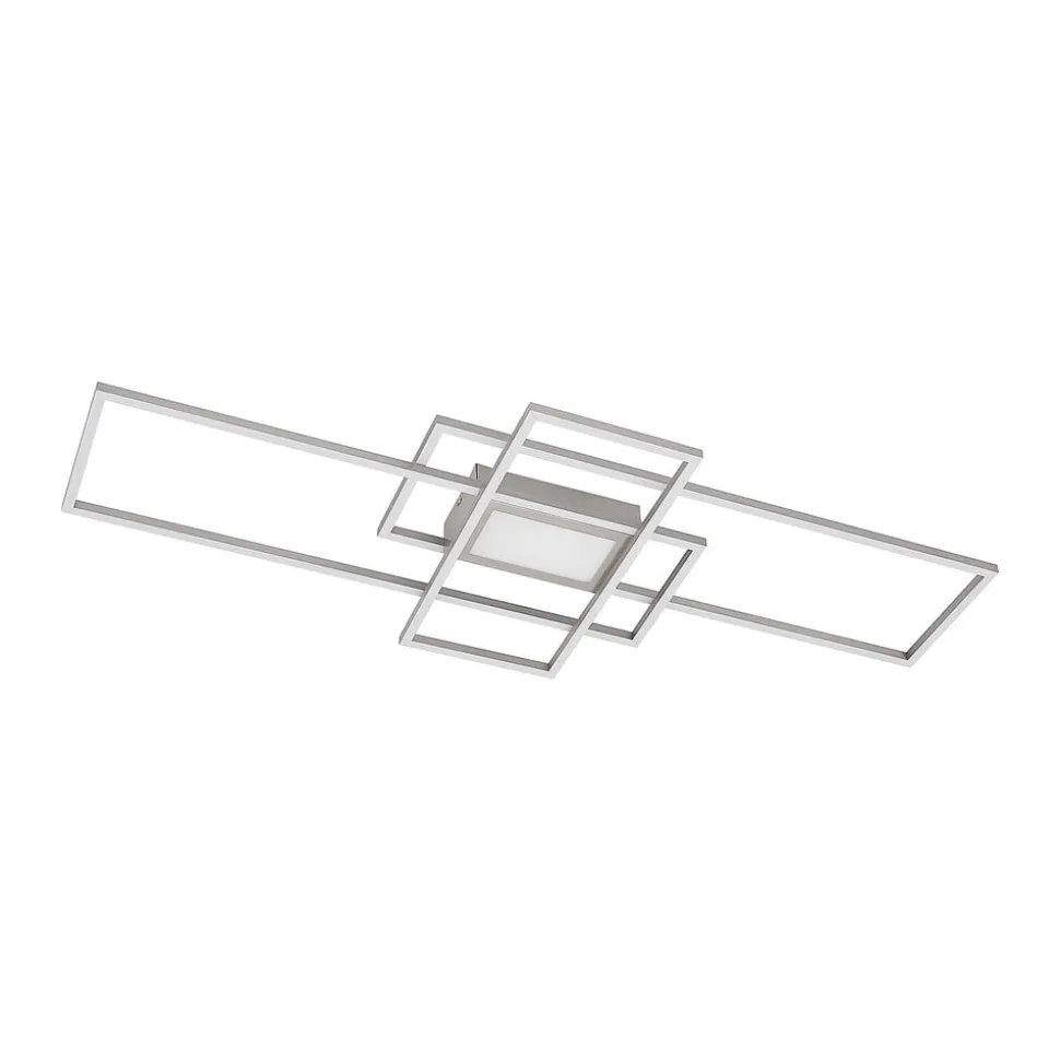Lindby LED-loftlampe Caitlin, nikkel, metal, 105 cm