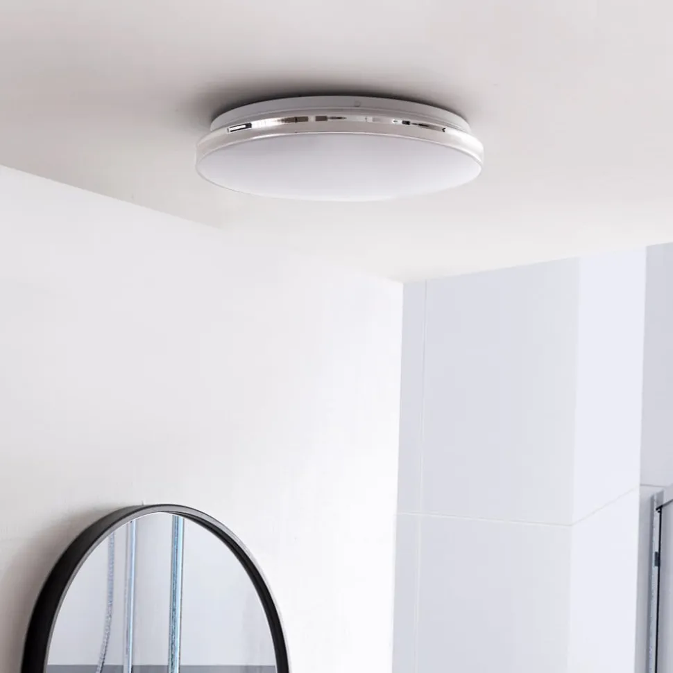Lindby LED-loftlampe Comora, Ø 35 cm, hvid, IP44, 3000K