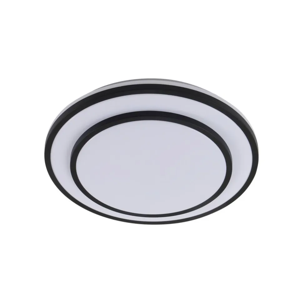 Lindby LED-loftlampe Duala, sort, RGB, CCT, fjernbetjening