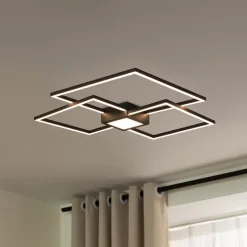 Lindby LED-loftlampe Duetto, 65 cm, antracit, 38 W, aluminium