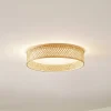 Lindby LED-loftlampe Eilif, bambus, Ø 40 cm
