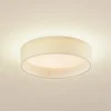 Lindby LED-loftlampe Eilif, stof, hvid, Ø 40 cm, CCT