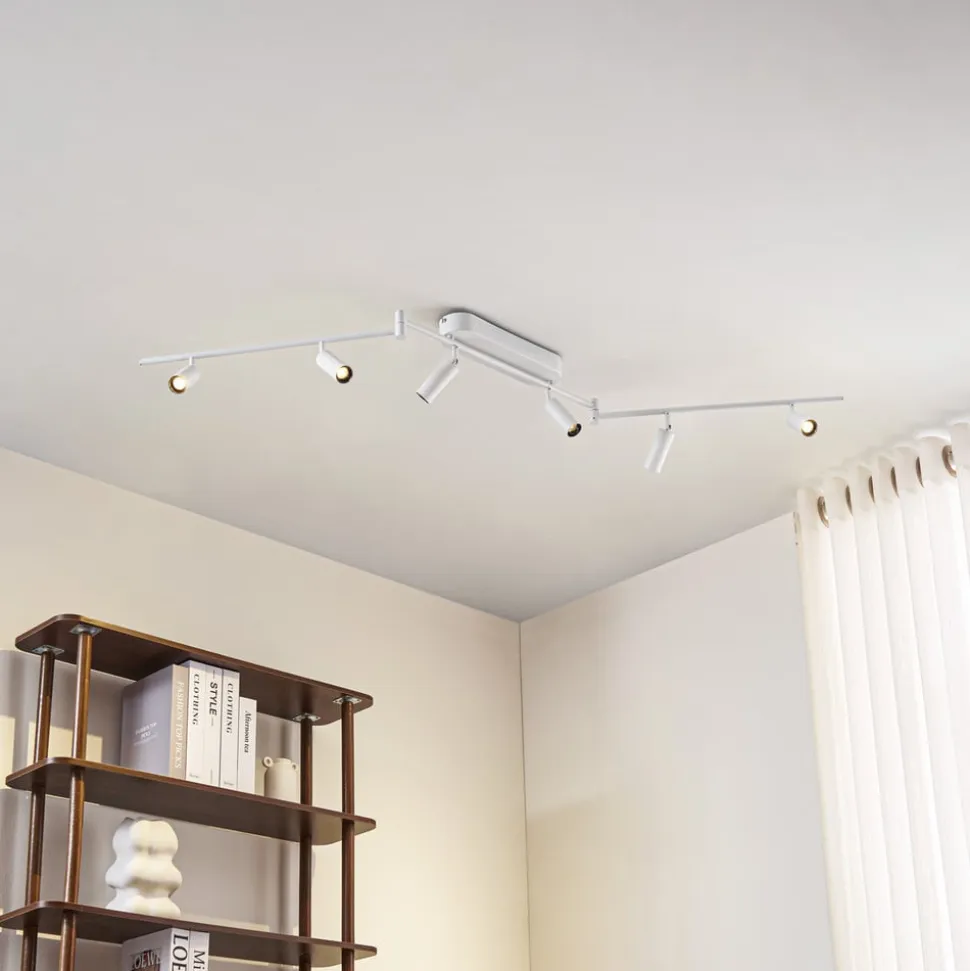 Lindby LED-loftlampe Eldrin, 6 lyskilder, spots, hvid