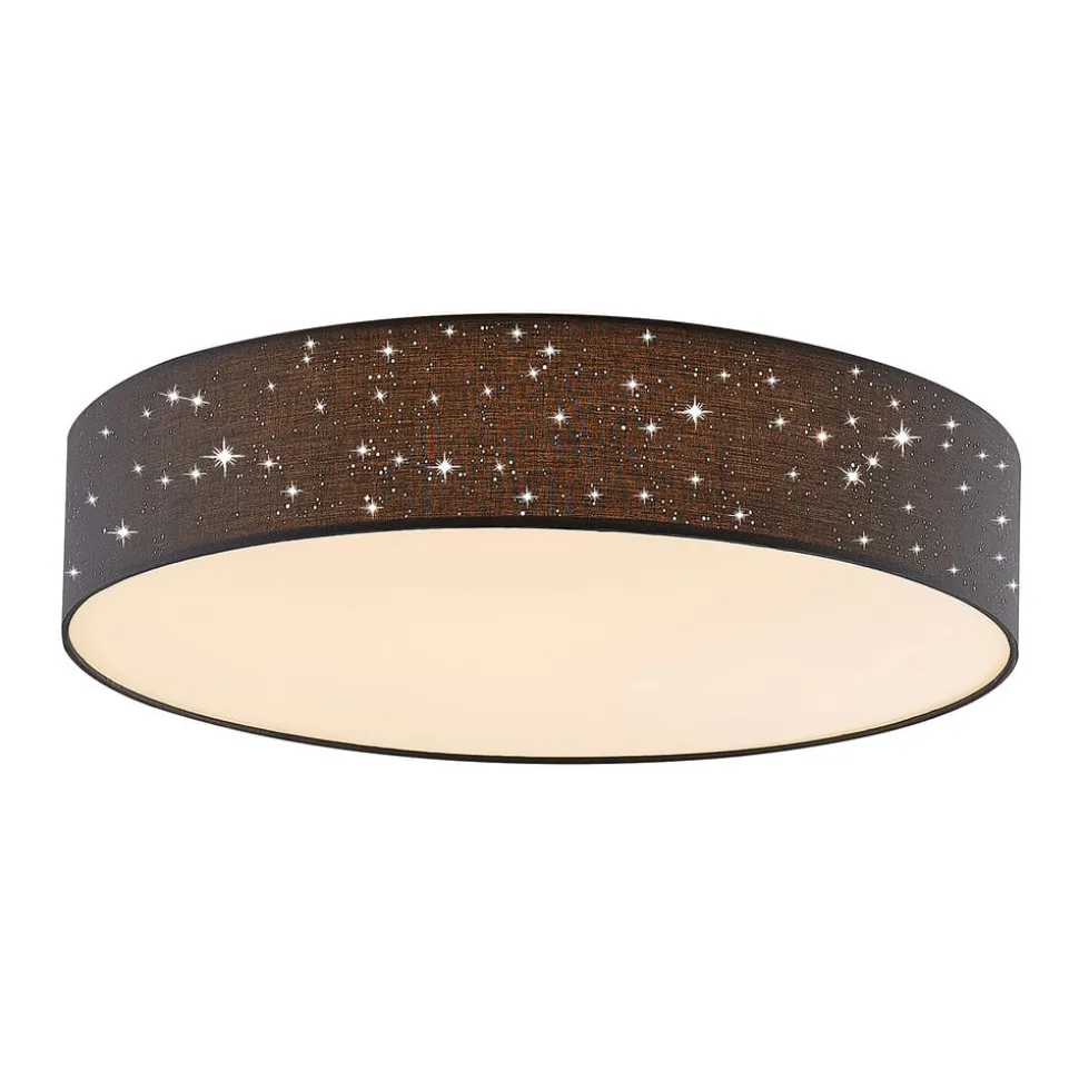 Lindby LED-loftlampe Ellamina, Ø 60 cm, antracit, tekstil