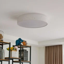 Lindby LED-loftlampe Ellamina, Ø 60 cm, hvid, tekstil