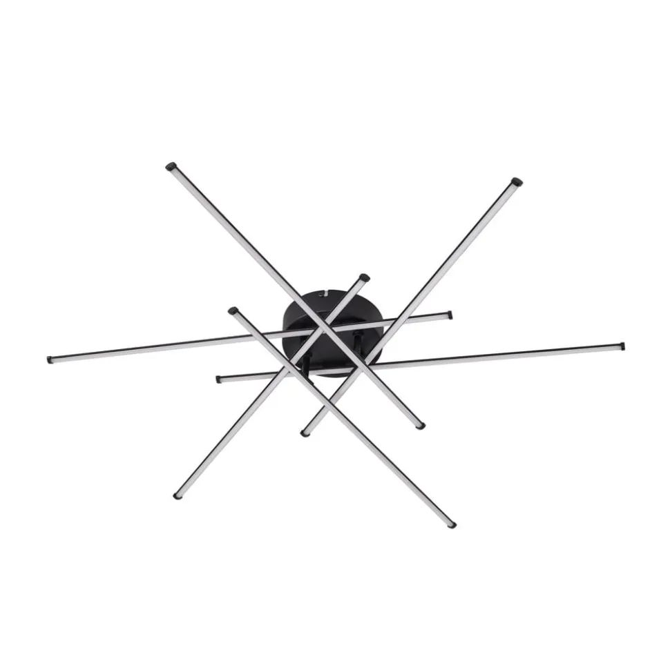 Lindby LED-loftlampe Elviano, Ø 80 cm, sort, 3.000 K