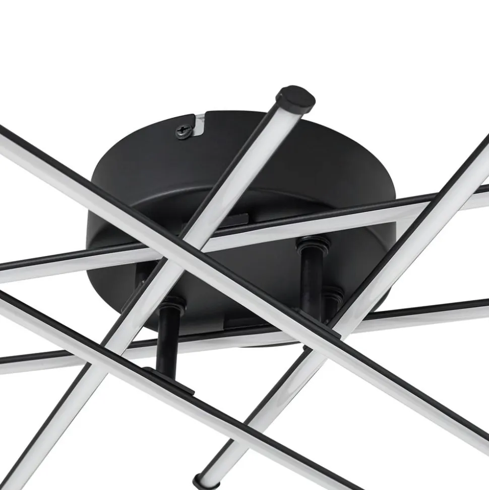 Lindby LED-loftlampe Elviano, Ø 80 cm, sort, 3.000 K