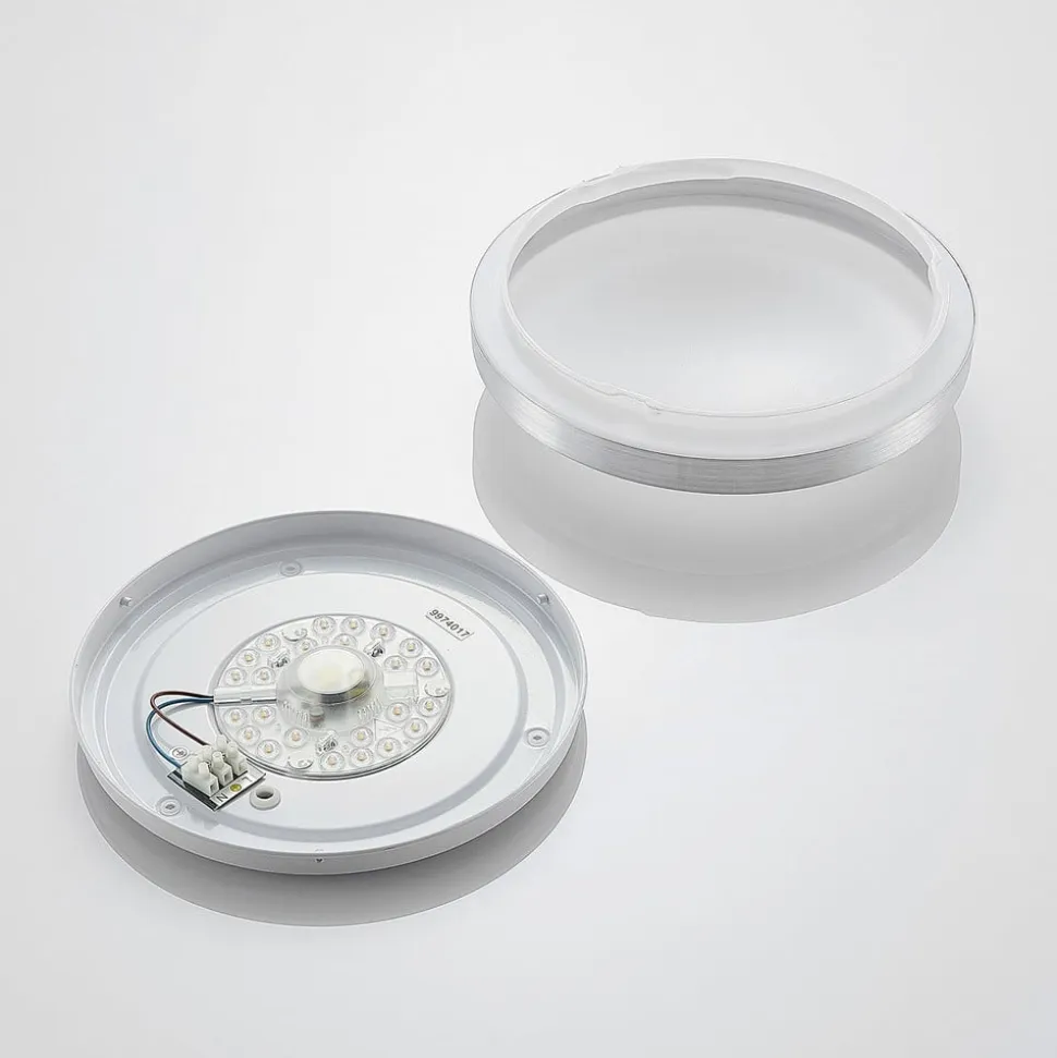Lindby LED-loftlampe Emelie, Ø 27 cm, aluminiumsfarvet, metal