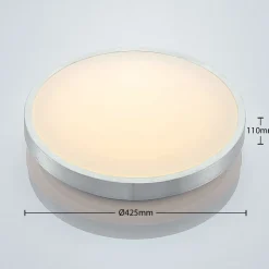 Lindby LED-loftlampe Emelie, Ø 42 cm, aluminiumsfarvet, metal