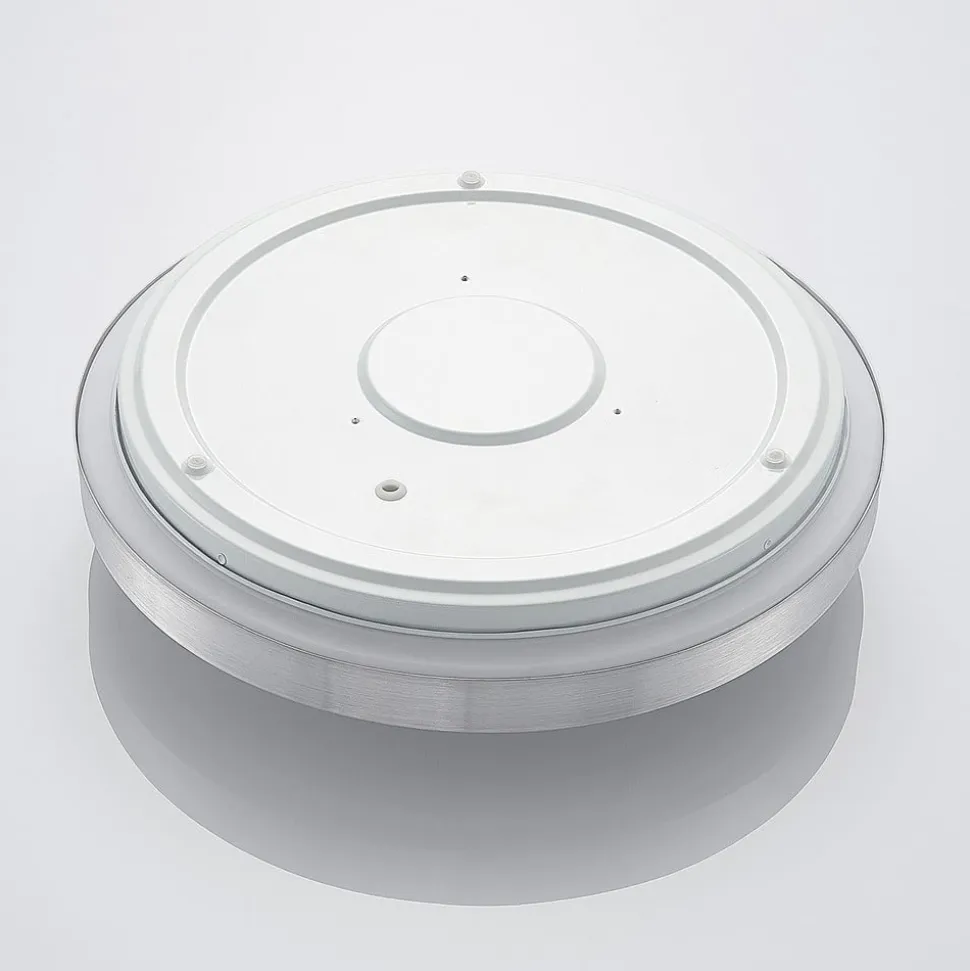 Lindby LED-loftlampe Emelie, Ø 42 cm, aluminiumsfarvet, metal