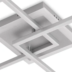 Lindby LED-loftlampe Fjardo, kantet, sølv, CCT, fjernbetjening