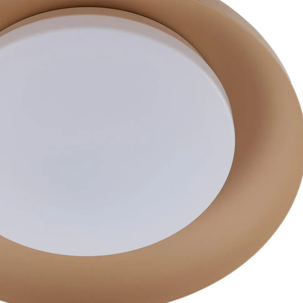 Lindby LED-loftlampe Florie, beige, metal, Ø 40 cm