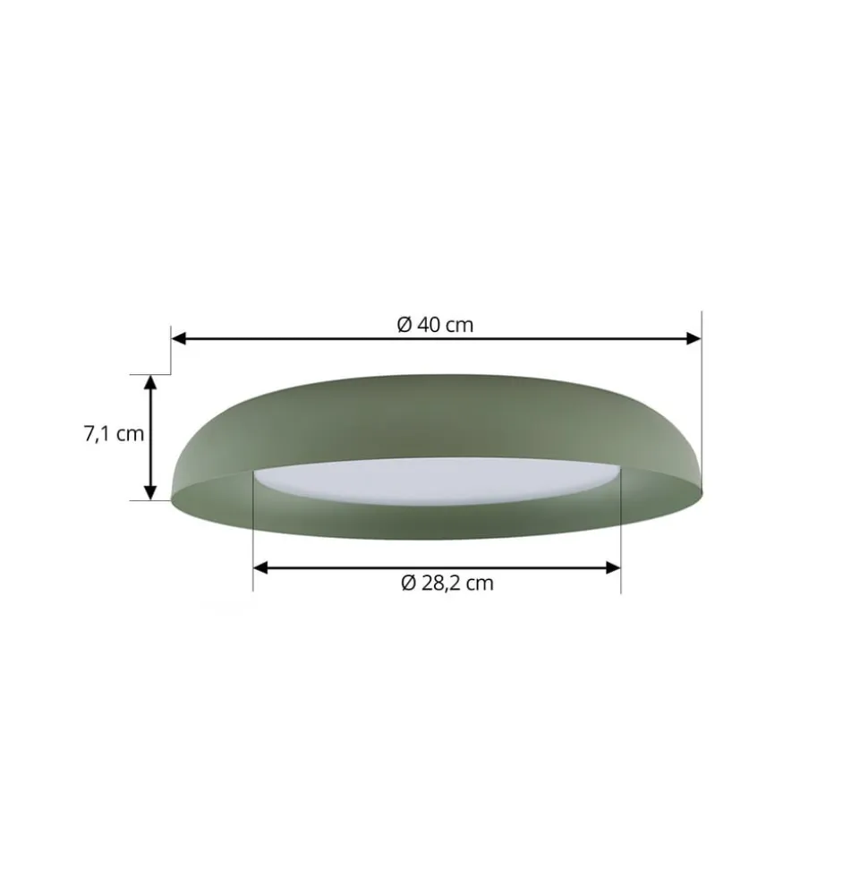 Lindby LED-loftlampe Florie, grøn, metal, Ø 40 cm