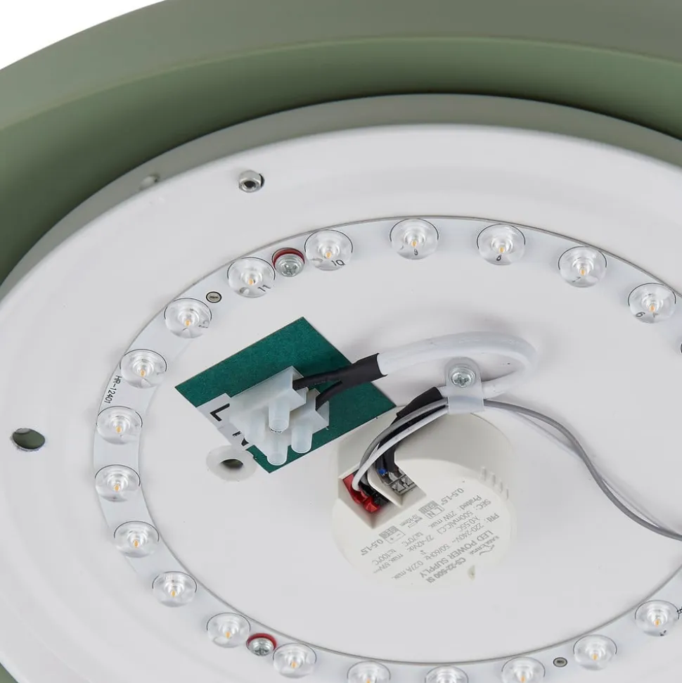 Lindby LED-loftlampe Florie, grøn, metal, Ø 40 cm