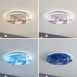 Lindby LED-loftlampe Gaios Ø 38 cm, blå, CCT, dæmpbar