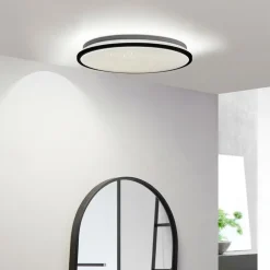 Lindby LED-loftlampe Glane, Ø 38 cm, sort/hvid, IP44