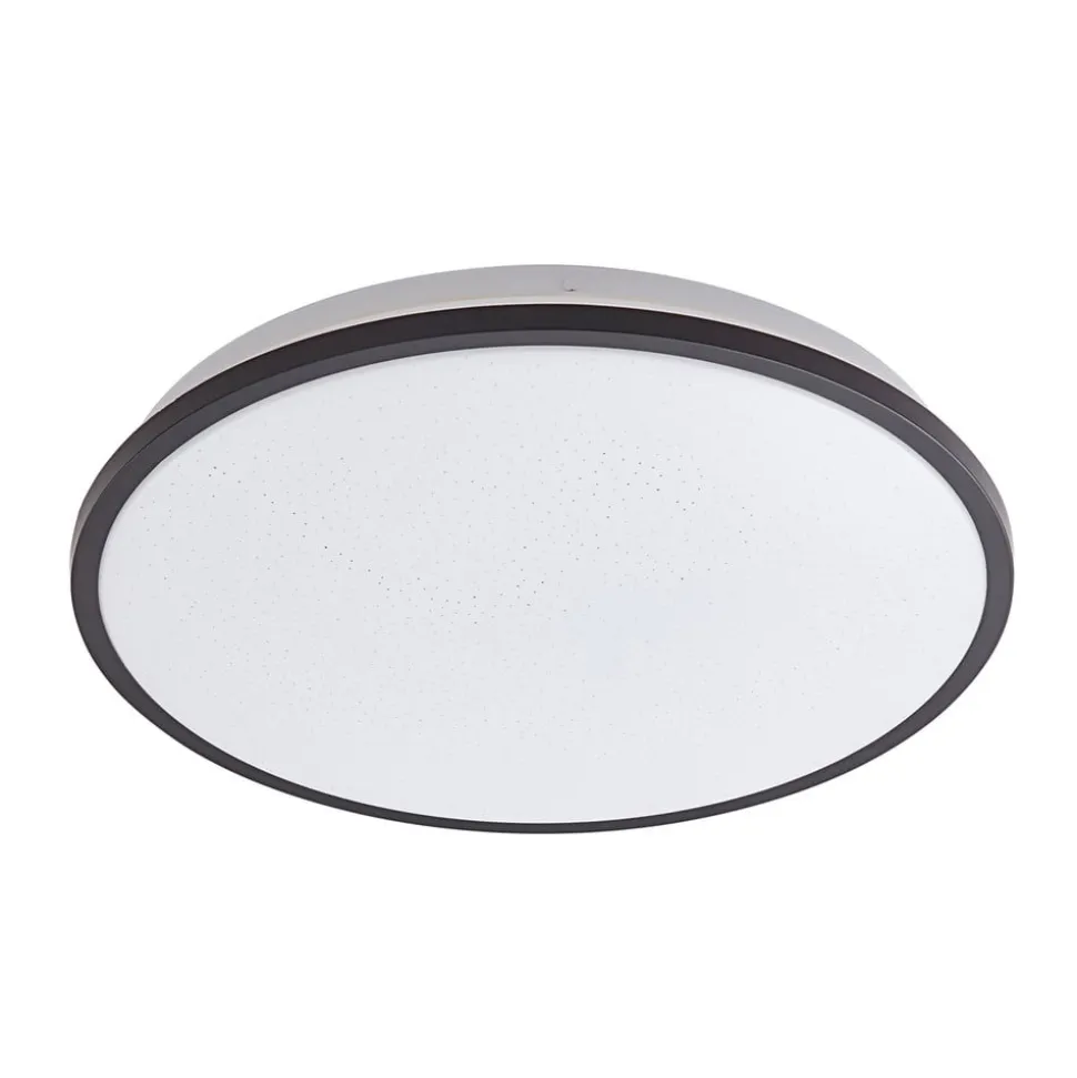 Lindby LED-loftlampe Glane, Ø 38 cm, sort/hvid, IP44