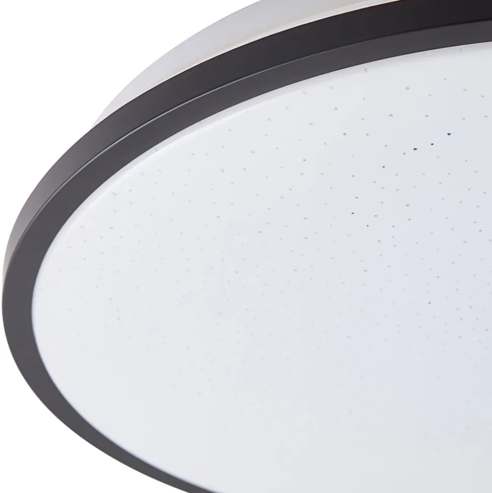 Lindby LED-loftlampe Glane, Ø 38 cm, sort/hvid, IP44