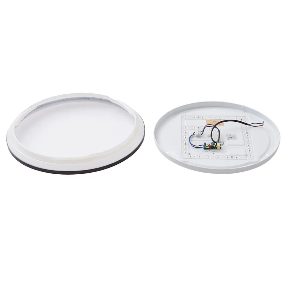 Lindby LED-loftlampe Glane, Ø 38 cm, sort/hvid, IP44