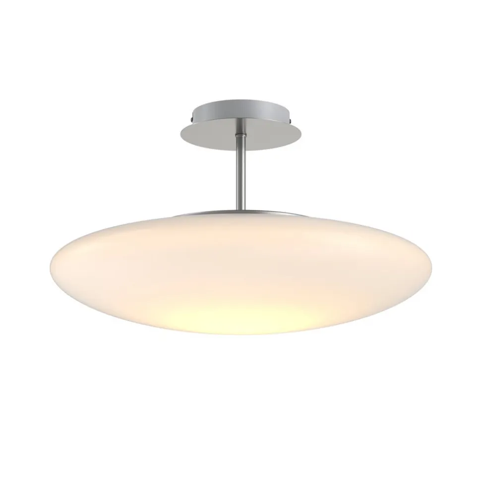 Lindby LED-loftlampe Gunda, hvid, glas, Ø 48 cm, dæmpbar