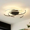 Lindby LED-loftlampe, Hamza, Ø 49 cm, sort, aluminium