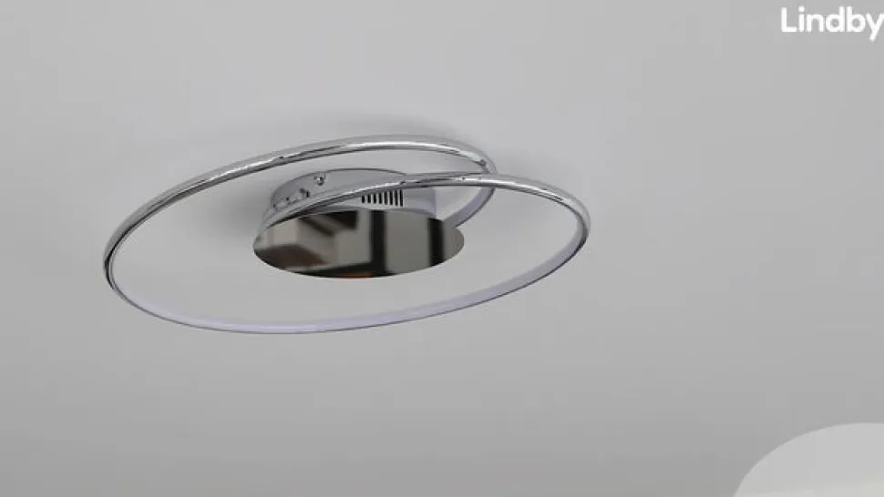Lindby LED-loftlampe Joline, Ø 46 cm, kromfarvet, metal